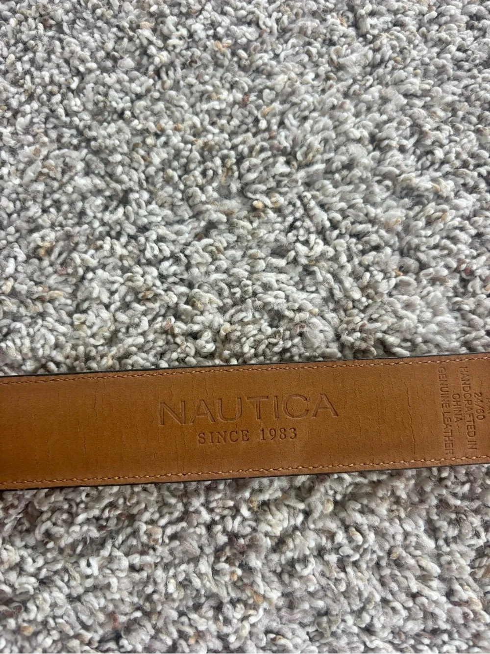 Kids Nautica Classic Brown Leather Belt